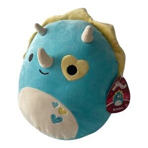 Squishmallows Braedon Triceratops Plush Dinosaur Teal 8” Easter Gift Pillow NWT